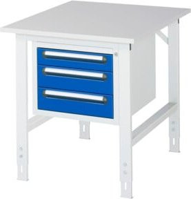 Rau Arbeitstisch Tom KM04 höhenverstellbar, Farbe: Weiß/Grau, B: 75 cm, T: 100 cm, H: 76-108 cm - Bild 1