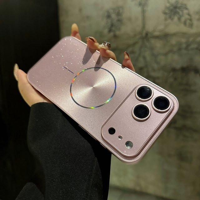 HKNR Magnetische Aurora Handyhülle mit Glitzer-Effekt und Linsenschutz für iPhone 11 bis iPhone 17 Pro Max, Farbe: Purple - Bild 1