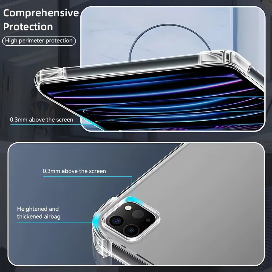 Transparente TPU-Silikon Hülle für Apple iPad Pro 11 und iPad Air 11/13 M3 2025 Generation - Bild 4