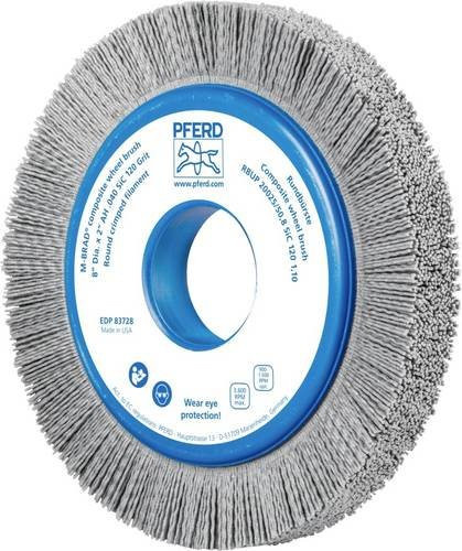 PFERD TOOLS COMPOSITE Rundbürste RBUP in Grau mit SiC-Filament, Korn 120, Bohrung Ø 50,8 mm, Durchmesser: 200 mm, Breite: 25 mm - Bild 1