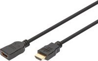 Digitus HDMI High Speed Verlängerungskabel mit Ethernet in Schwarz, Länge: 2,00 m - Bild 1