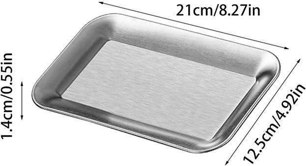GCDHome Quadratisches Serviertablett aus Edelstahl und Kunststoff in Weiß und Silber - Bild 1