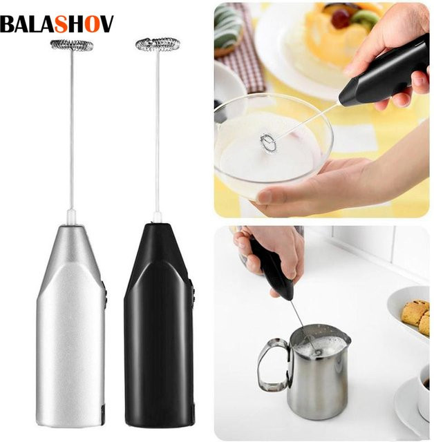 BALASHOV Elektrischer Milchaufschäumer in Schwarz, Kabelloser Milchmixer und Kaffee-Quirl für Cappuccino und Eier - Bild 1