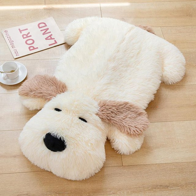 Kawaii Liegender Welpe Puppe, Plüschtier, weiß, 70cm - Bild 1