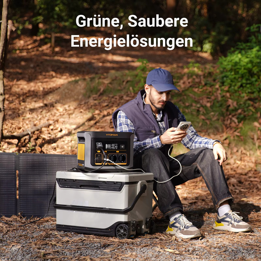 VTOMAN FlashSpeed 600 tragbare Stromstation in Schwarz mit 499 Wh LiFePO4-Batterie und 600 W Wechselstromausgang als Solar-Generator für Camping, Wohnmobil und Notfallstrom - Bild 5