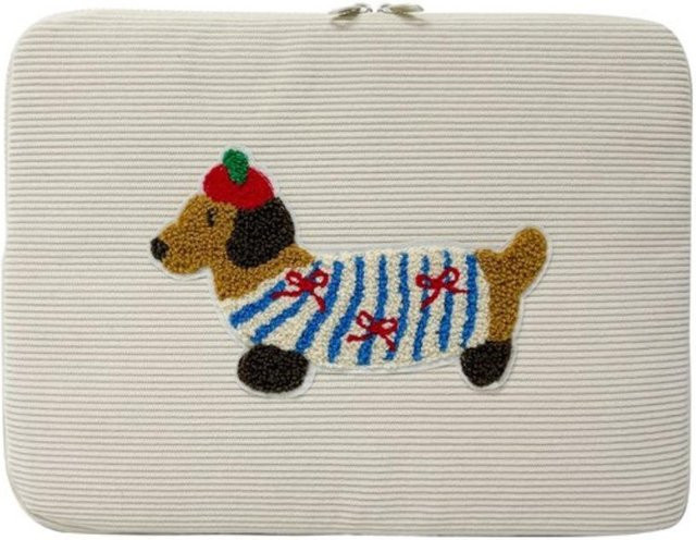 Shancaide Laptoptasche mit Cartoon Hund Motiv, stoßfeste Computertasche für Mädchen und Damen, Farbe: Beige - Bild 1