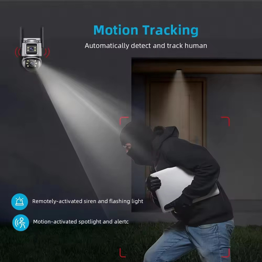 DiFang 8MP HD Dual-Screen WLAN IP-Kamera mit KI-Bewegungsverfolgung, wasserdichte Mini-Dome CCTV Heimsicherheits-Überwachungskamera mit Icsee P2P-Funktion - Bild 3