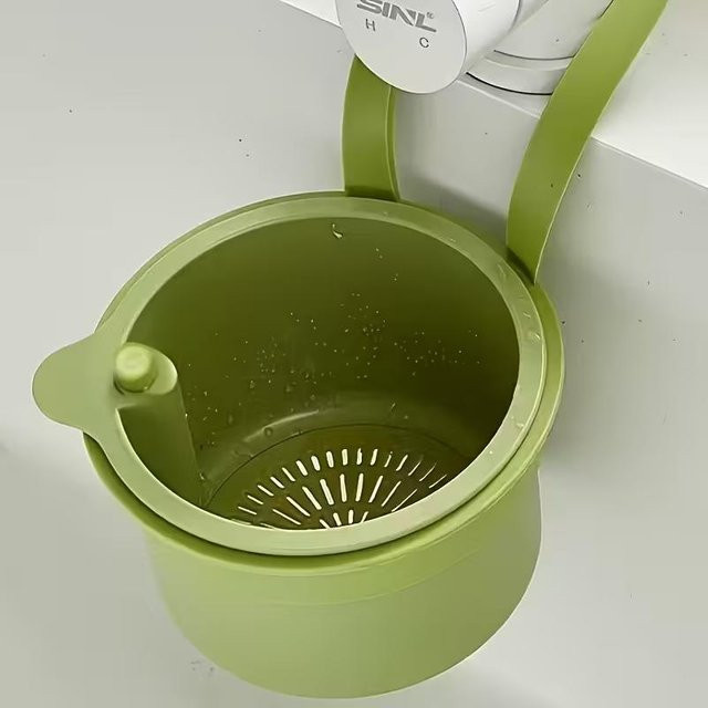 LESDAFFY Home Life Multifunktionales Hänge-Spülbecken-Sieb als Abtropfkorb für Essensreste sowie Obst und Gemüse in Grün - Bild 1