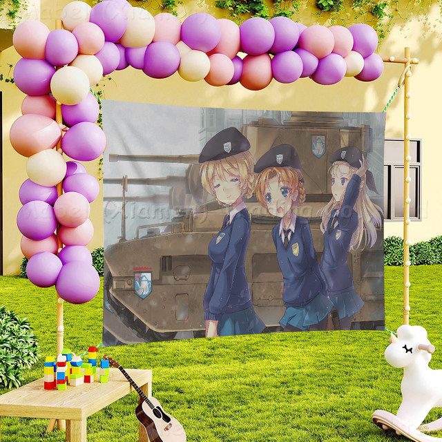 Girls und Panzer Banner als Campingdekoration für Outdoor-Anlässe und Familienfeiern - Bild 1