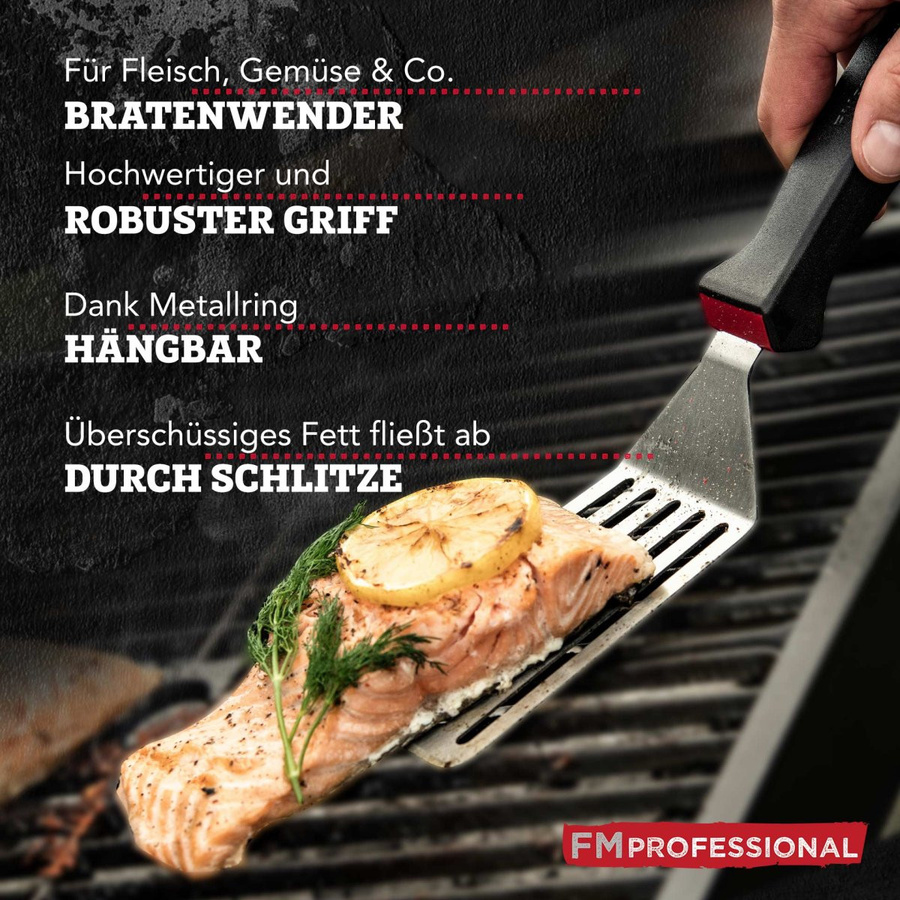 FMprofessional Bratenwender Presist, geschlitzt, Edelstahl, Silber, B: 15 cm, H: 8 cm - Bild 3