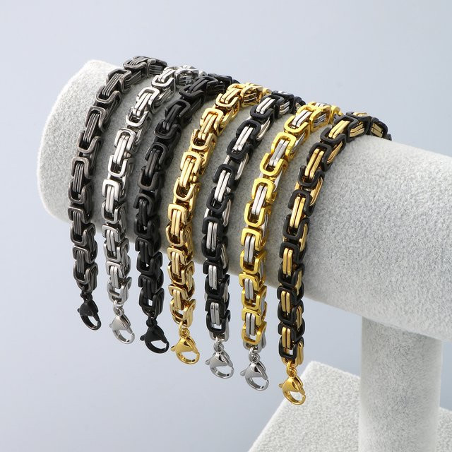 HAOYI Armband Edelstahl, 6mm, byzantinisch, Unisex - Bild 1