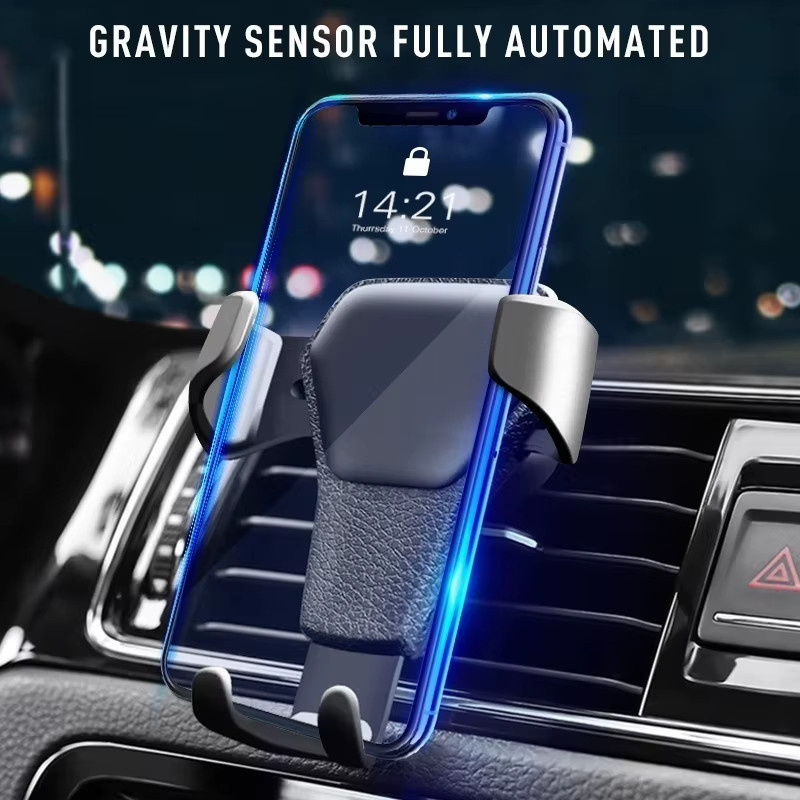 Maerknon Schwerkraft Auto Handyhalterung für die Lüftungsschlitze, Smartphone Halterung in Schwarz, kompatibel mit iPhone, Samsung und Xiaomi zur GPS Unterstützung - Bild 4