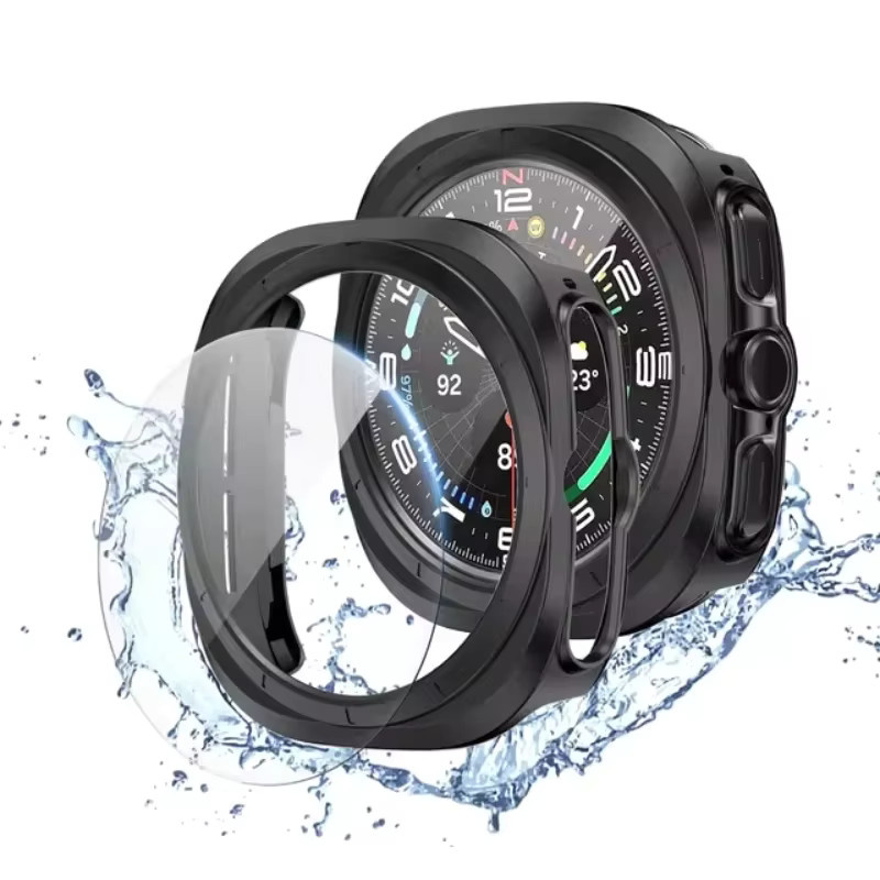 Samsung Galaxy Watch Ultra Cover, Silikon, Schwarz, Transparent, 47mm - Bild 3