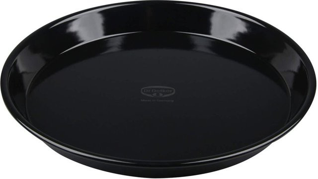Dr. Oetker Pizzablech Tradition aus Emaille, Schwarz, Durchmesser: 24 cm - Bild 1
