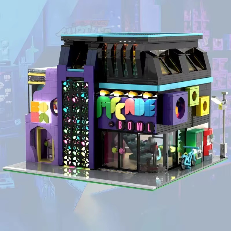 barweer Cyberpunk LED Arcade-Raum, Stadt-Architektur, Modulares Bausteine Spielhaus, 2600 Teile, ab 14 Jahre - Bild 2