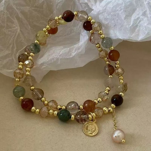 yuyongzhi Armband, Vintage, Kristall, Perle, gray, Damen - Bild 1