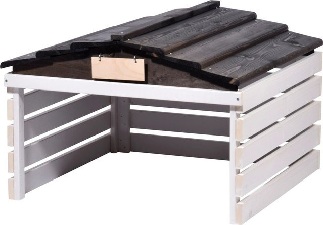 Dobar Mährobotergarage mit abnehmbarem Dach in Weiß/Schwarz B/T/H: 78,5 x 52,5 x 74 cm - Bild 1