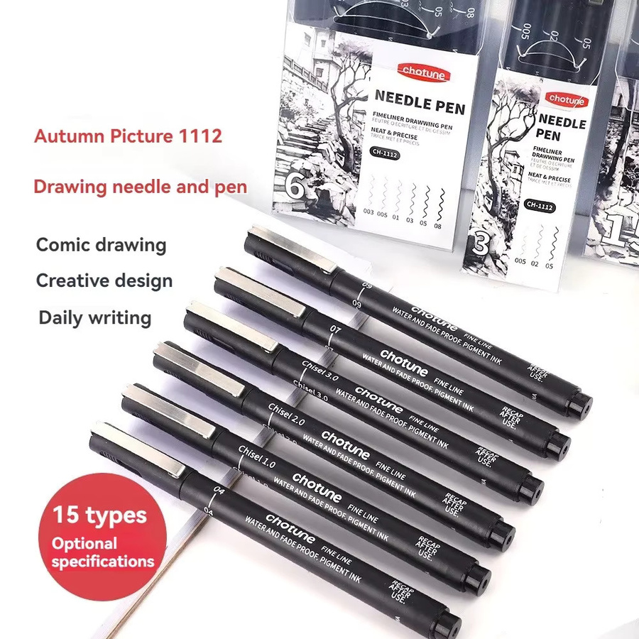 Schwarze Pigment-Mikrostift-Fineliner für Zeichner und Illustratoren zum Skizzieren von Anime und Manga - Bild 3