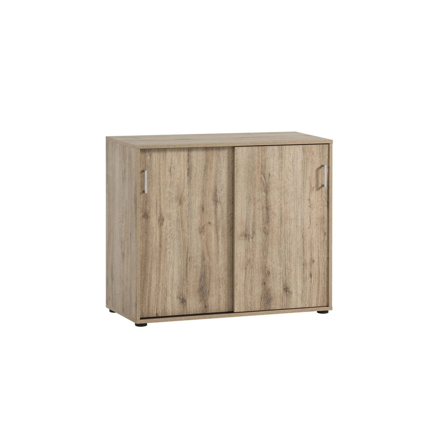 Aktenschrank Fox von PROREGAL in Eiche mit 2 Schiebetüren, H x B x T: 84 x 100 x 41 cm - Bild 2