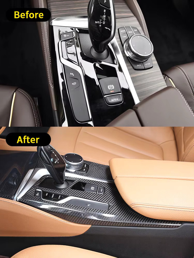 Metyoucar Carbon Mittelkonsole und Schalthebelblende für BMW 5er G30 G31 M5 F90 (2018-2022) in Schwarz - Bild 4