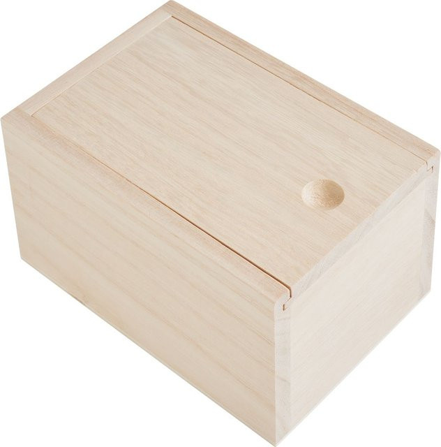 VBS Holz-Box Teebox mit Schiebedeckel in Beige - Bild 1