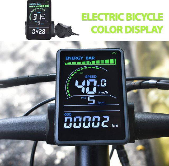 Haytrix M6C Elektrischer Fahrradcomputer mit Bluetooth, Wasserdicht, Schwarz - Bild 1