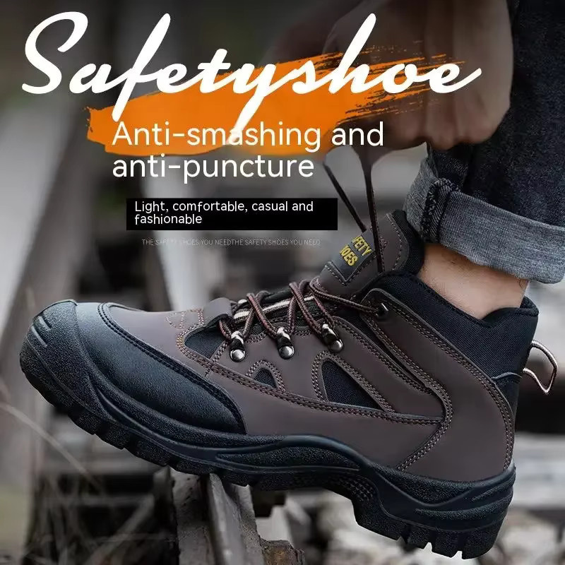 QHSPE Sicherheitsarbeitsstiefel für Herren mit Stahlkappe und pannensicherer Sohle in rutschfestem Design - Bild 3