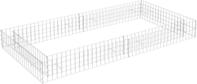 vidaXL Gabionen-Hochbeet aus verzinktem Stahl in Silber, B/T/H: 200 x 100 x 20 cm - Bild 1