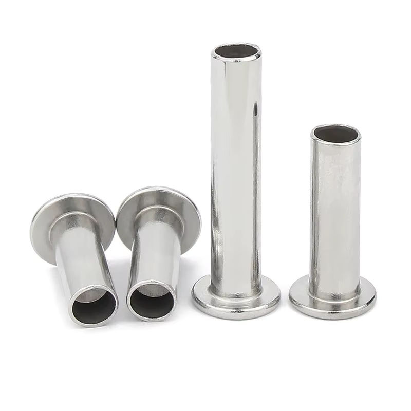 TINGGOO Schaftnieten aus 304 Edelstahl GB875 in Silber, Flachbodenkopf Halbhohl Halbschläger Schaftniet - Bild 2