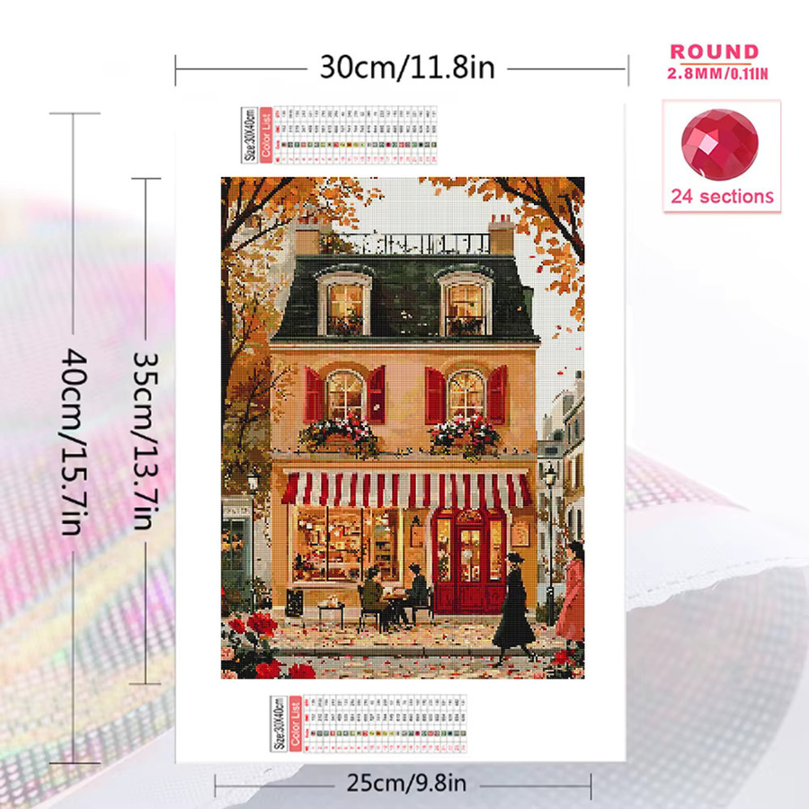 Momoart DIY Diamant-Mosaik Straßenlandschaft Herbst Modern Multicolour B/H: 30 x 20 cm - Bild 2