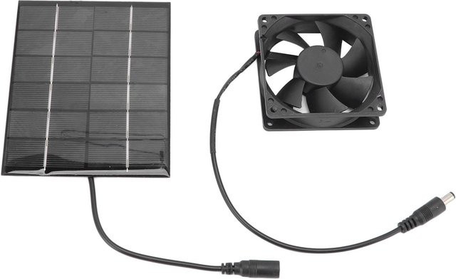 GoolRC Solarpanel-Abluftventilator zur Wärmeableitung für Gewächshäuser in Schwarz - Bild 1