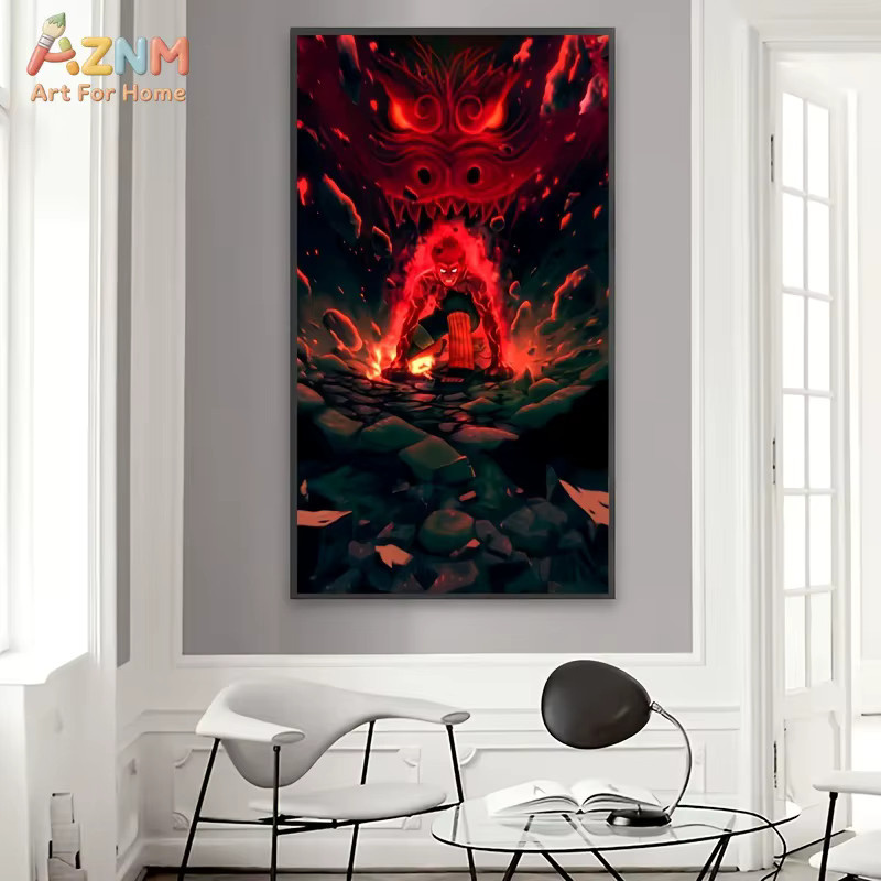 Kayou Naruto Anime Wandkunstdruck Might Guy Eight Gates Red Dragon Leinwandposter - Bild 3