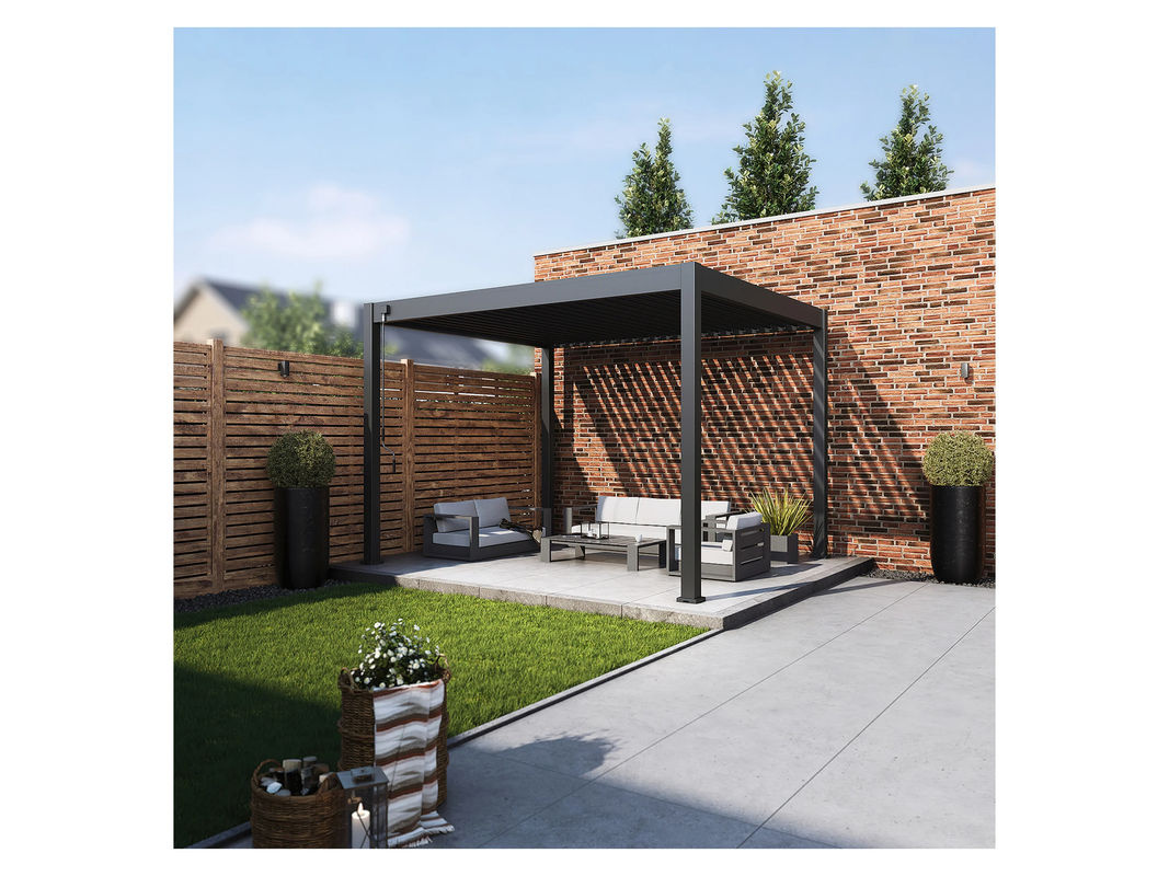 PergoLine Trumpf Pergola aus Aluminium und Stahl in Anthrazit, B: 360 cm, T: 300 cm - Bild 3