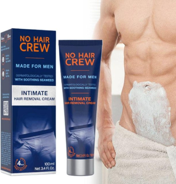 NO HAIR CREW Intim-Haarentfernungscreme für Herren, 100 ml, mit Algenwirkung - Bild 1