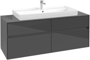 V&B Waschtischunterschrank Collaro in Glossy Grey mit mittiger Waschtischposition, B/T/H: 140 x 54,8 x 50 cm - Bild 1
