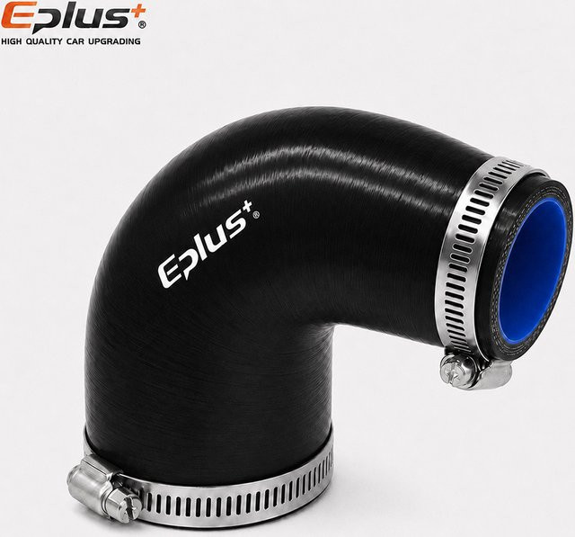 Eplus+ Schwarzer Silikonschlauch 90-Grad-Reduzierstück als universelle Schlauchkupplung und Turbo-Rohradapter für den Auto-Ansaugladeluftkühler - Bild 1