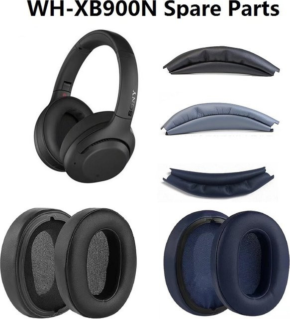 Ersatz-Ohrpolster und Stirnband aus Leder für Sony WH-XB900N Over-Ear Kopfhörer in Schwarz oder Grau - Bild 1