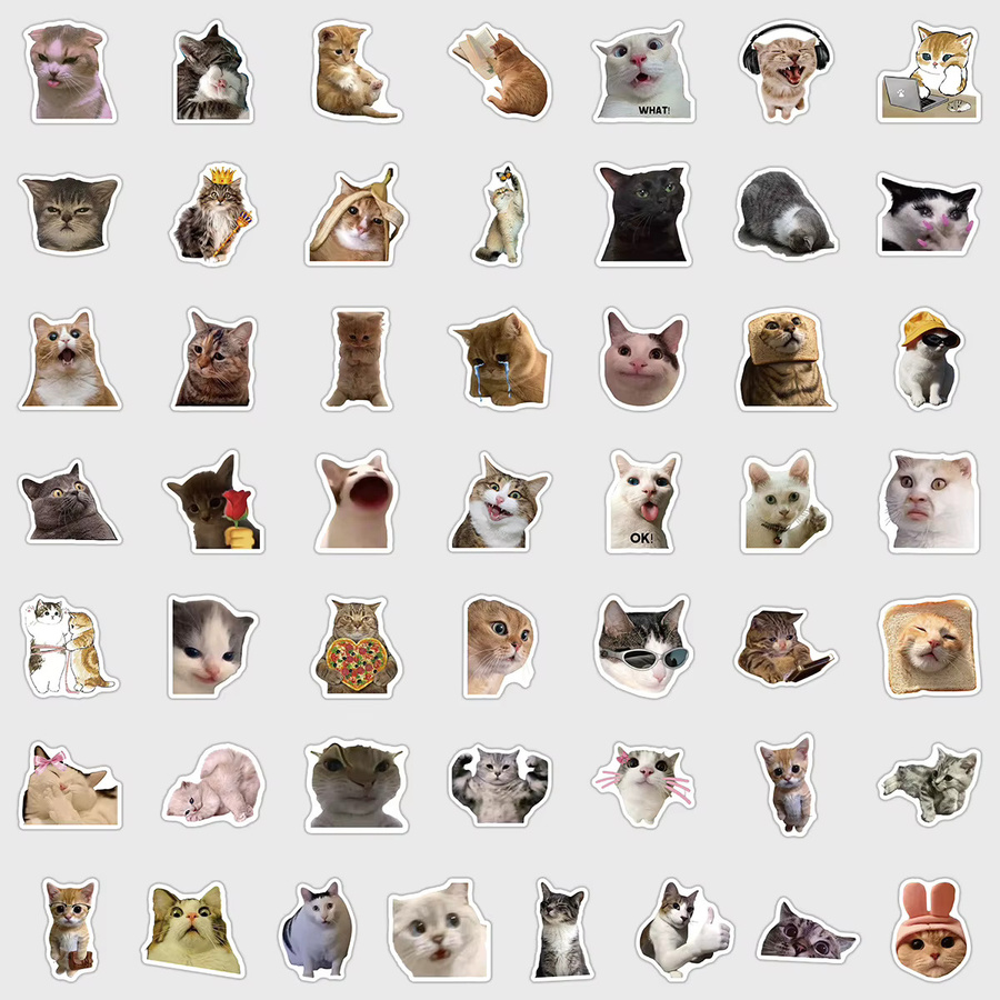 GOGOTU Katzen-Meme-Graffiti-Aufkleber, 50-teiliges Set, multicolour - Bild 4