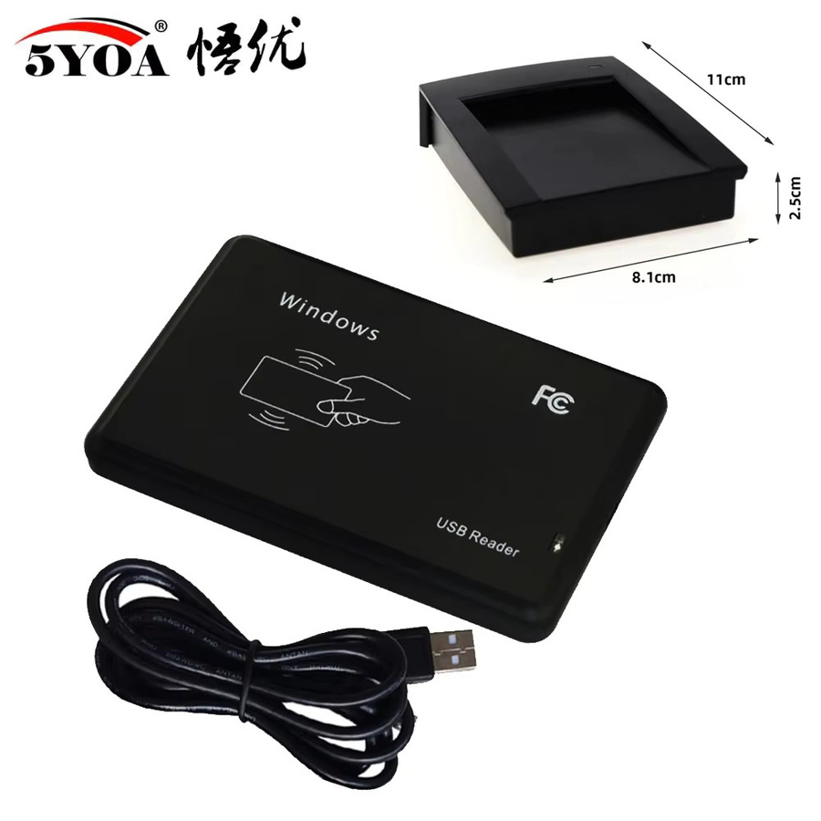 5YOA 125-kHz-RFID-Lesegerät EM4100 USB-Näherungssensor für die Zugangskontrolle, Schwarz - Bild 2