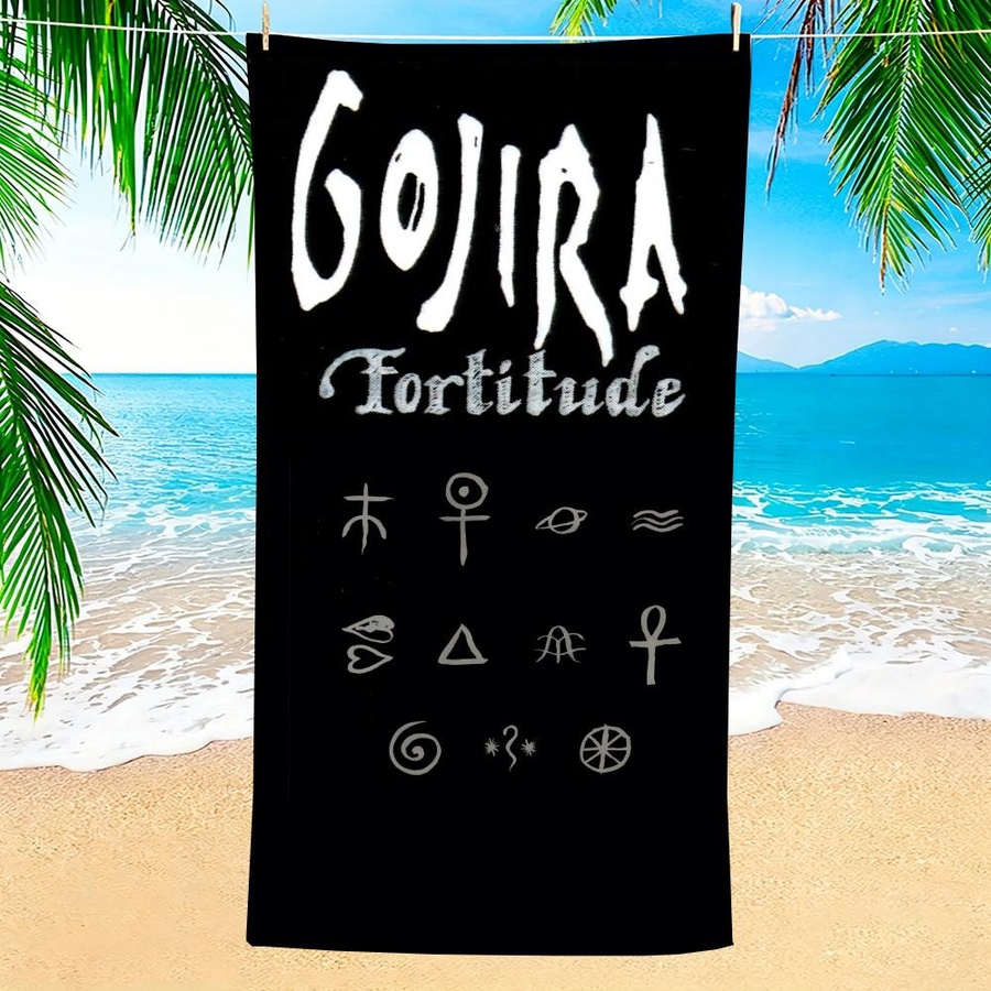 Gojira Roadrunner Records Mikrofaser Strandhandtuch, schnelltrocknend und sandfrei, schwarz, Breite: 60 cm, Höhe: 35 cm - Bild 1