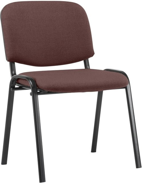 DELUKE Besucherstuhl ZAGREB Konferenzstuhl und Bürostuhl aus Stoff in Braun, B/T/H: 53 x 53 x 83 cm - Bild 1