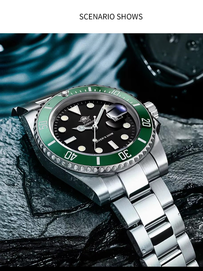 ADDIESDIVE Armbanduhr, Quarz, Edelstahl, Kautschuk, 20 ATM, Herren - Bild 6
