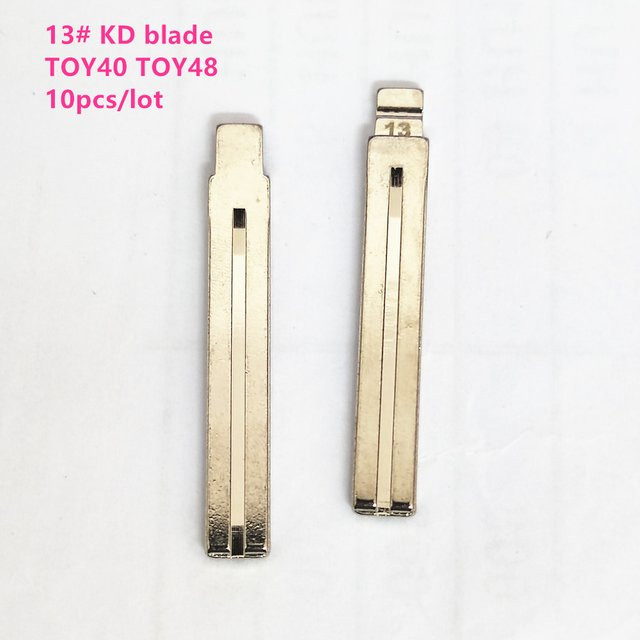 10 Stück Wilongda TOY48FH Uncut Flip Metall Schlüsselrohling für Lexus und Toyota, Farbe: Silber - Bild 1