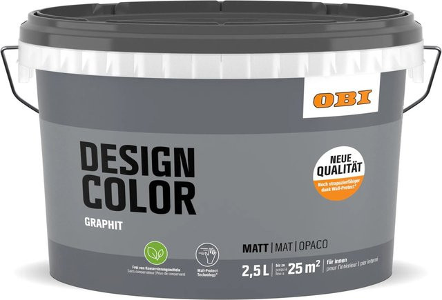 OBI Design Color Dispersion Farbe für Mauerwerk in Grau, 2,5 l - Bild 1