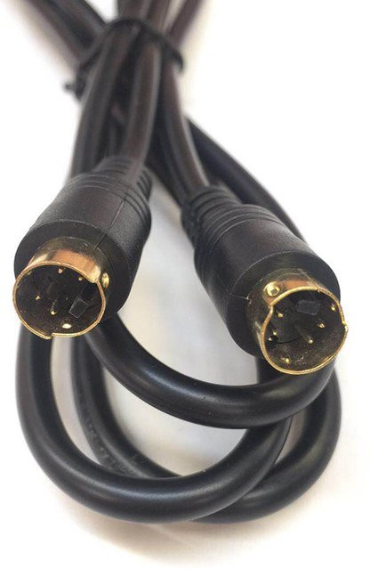 OULLX 4-Pin S-Video Verlängerungskabel Mini-DIN Stecker auf Stecker in Schwarz - Bild 1