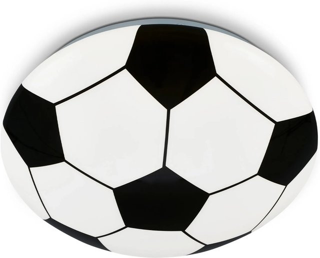 Brilo LED Deckenleuchte Soccer mit Fußball-Motiv in Weiß-Schwarz, Durchmesser: 27,5 cm - Bild 1