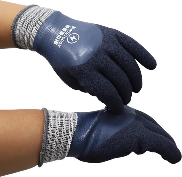 Blaue Elektrikerhandschuhe aus Latex, elektrisch isolierte Gummihandschuhe für 1000 V - Bild 1