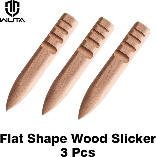 WUTA Lederkanten Polierer Set aus Holz in Braun, 3er Packung für Lederhandwerk - Bild 1