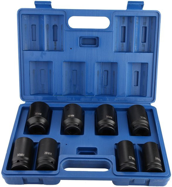 Nensit Impact-Steckschlüsselsatz 8-teilig aus Chrom-Vanadium, 3/4 Zoll, 24-38 mm, Weiß - Bild 1