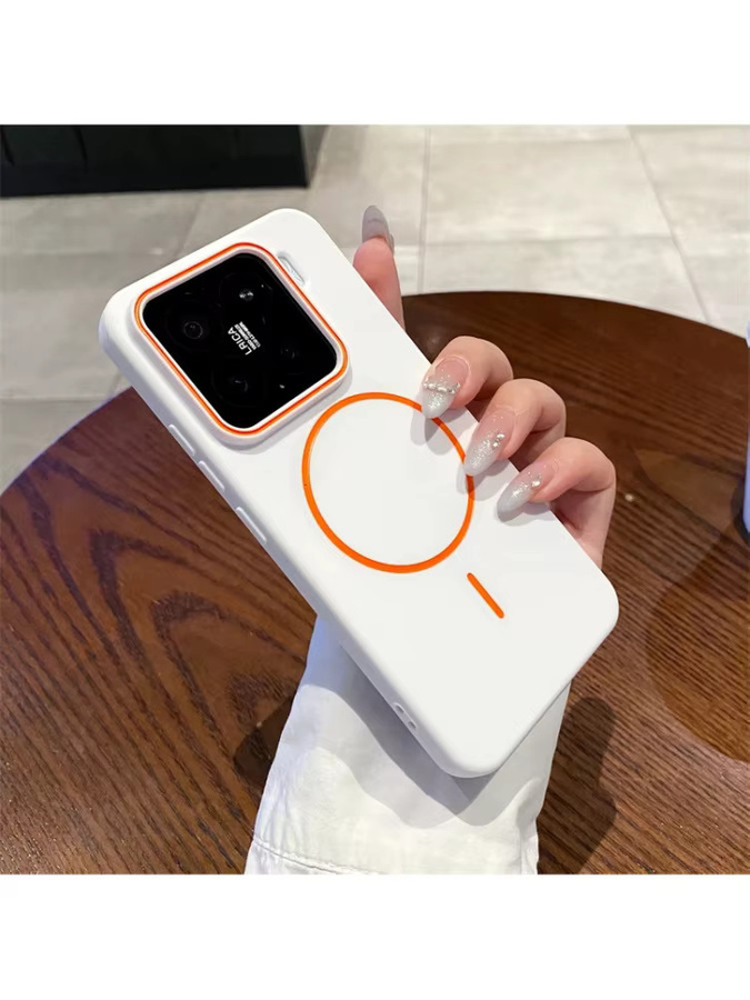 Luxuriöse matte MagSafe-kompatible magnetische Handyhülle für Xiaomi 15, 14 und 17 Pro Max in Schwarz mit Stoßfestem Kamera-Schutz und kabellosem Laden - Bild 5
